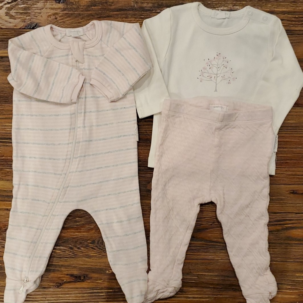 Pure Baby Soft Pink & Cream Organic Cozy Babywear
